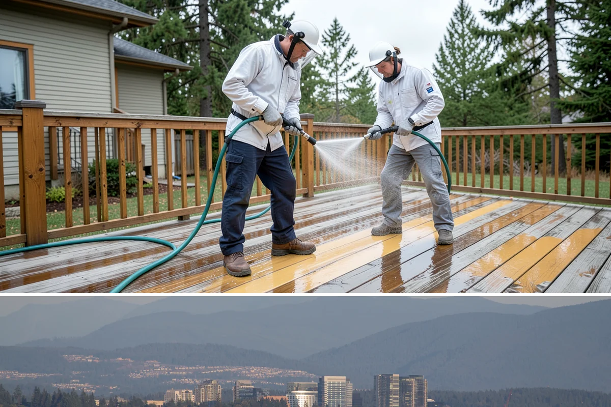 Paver Driveway Cleaning in Medina, King County, WA - Dry summer weather is ideal so fresh joint sand can set without being washed out by rain.