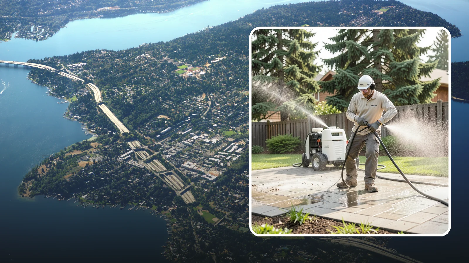 Paver Driveway Cleaning in Mercer Island, King County, WA - Detailed paver driveway cleaning that clears weeds, moss, and grime from between and across every unit.