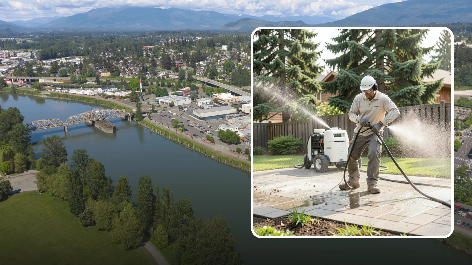 Paver Driveway Cleaning in Mount Vernon, Skagit County, WA - Detailed paver driveway cleaning that clears weeds, moss, and grime from between and across every unit.