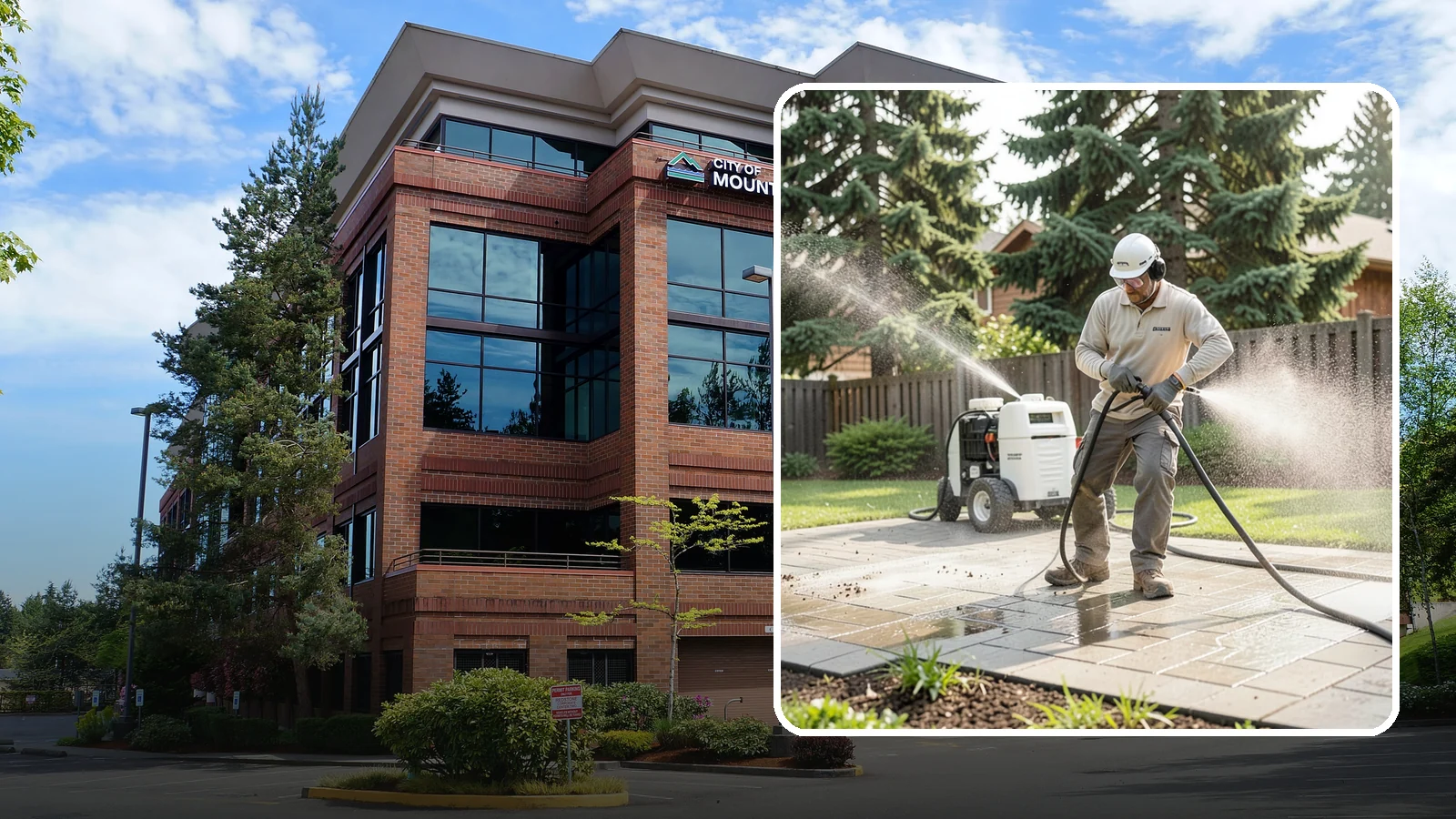 Paver Driveway Cleaning in Mountlake Terrace, Snohomish County, WA - Detailed paver driveway cleaning that clears weeds, moss, and grime from between and across every unit.