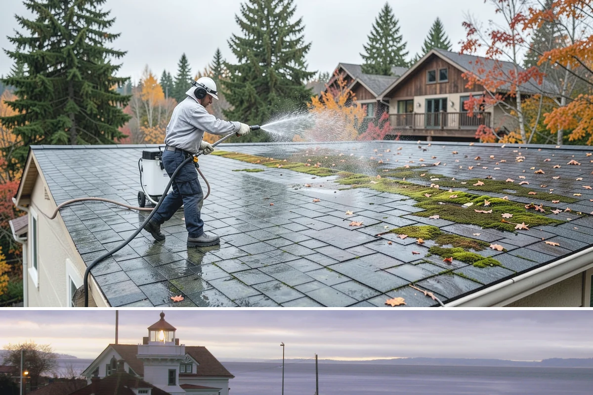 Paver Driveway Cleaning in Mukilteo, Snohomish County, WA - Dry summer weather is ideal so fresh joint sand can set without being washed out by rain.