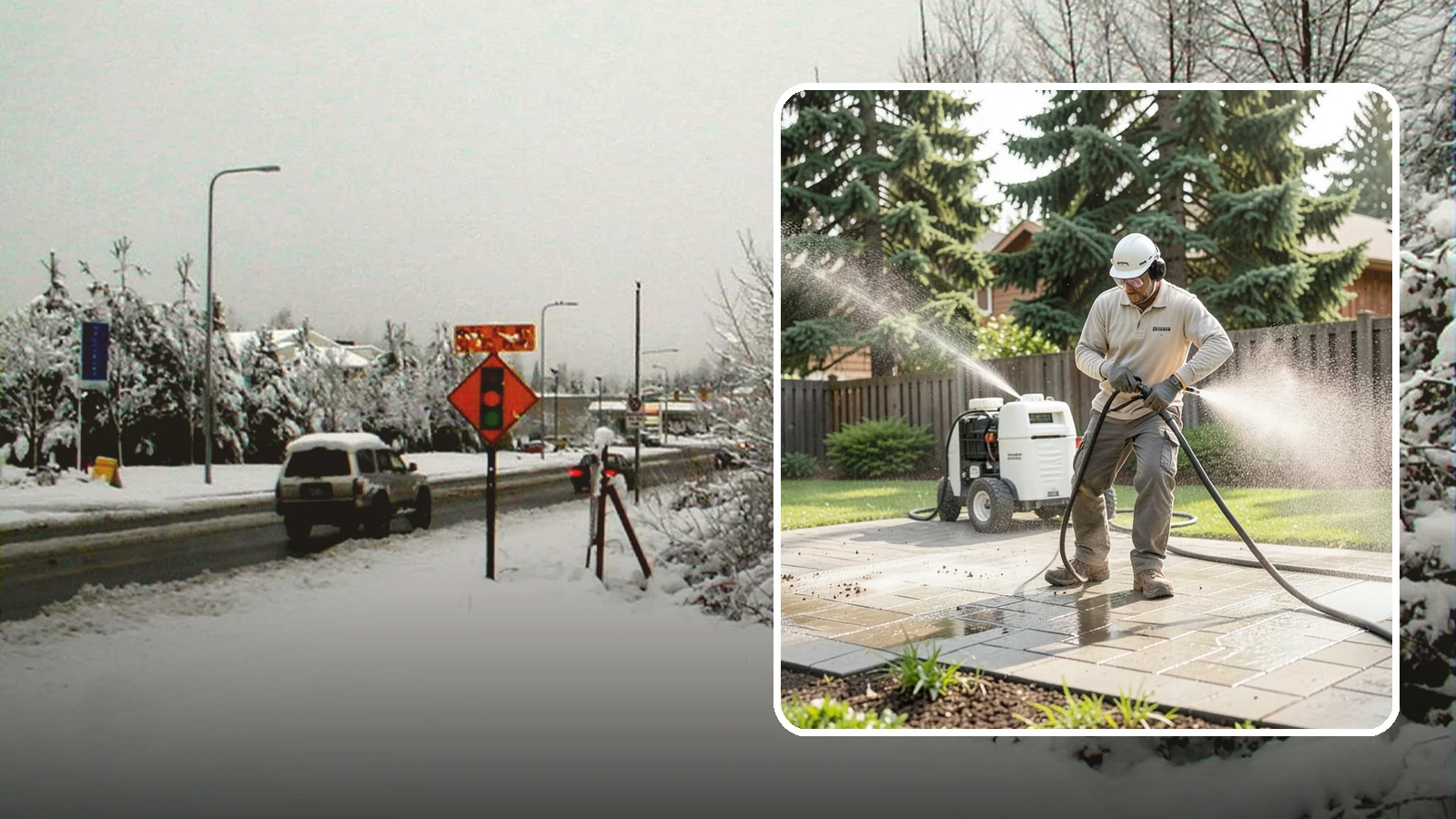 Paver Driveway Cleaning in Newcastle, King County, WA - Detailed paver driveway cleaning that clears weeds, moss, and grime from between and across every unit.