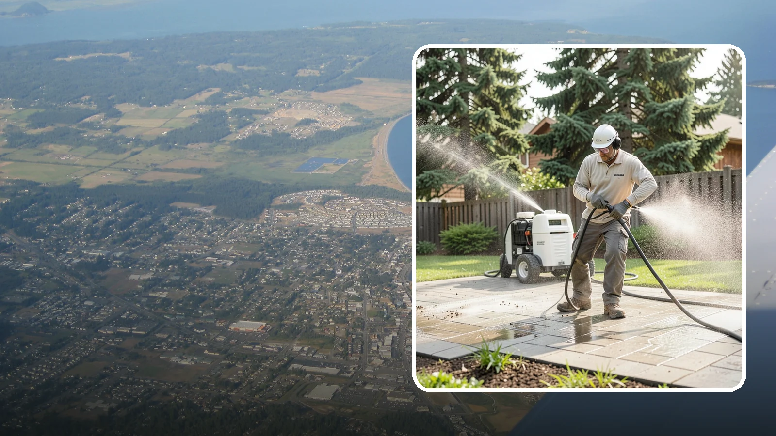 Paver Driveway Cleaning in Oak Harbor, Island County, WA - Detailed paver driveway cleaning that clears weeds, moss, and grime from between and across every unit.