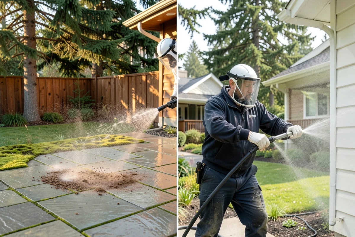 Paver Driveway Cleaning in Puyallup, Pierce County, WA - Remove weeds and loose debris from the joints