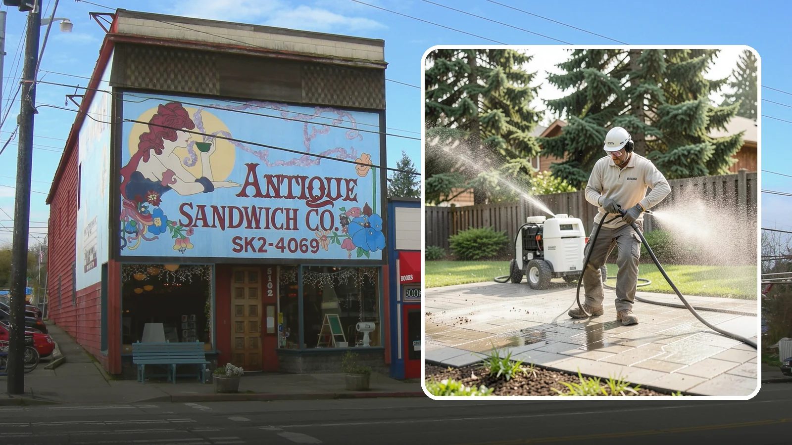 Paver Driveway Cleaning in Ruston, Pierce County, WA - Detailed paver driveway cleaning that clears weeds, moss, and grime from between and across every unit.