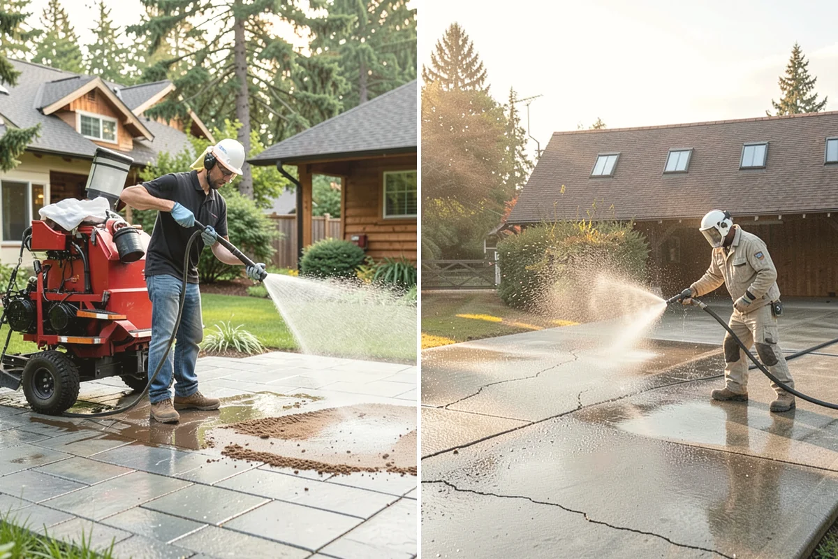 Paver Driveway Cleaning in Ruston, Pierce County, WA - Remove weeds and loose debris from the joints