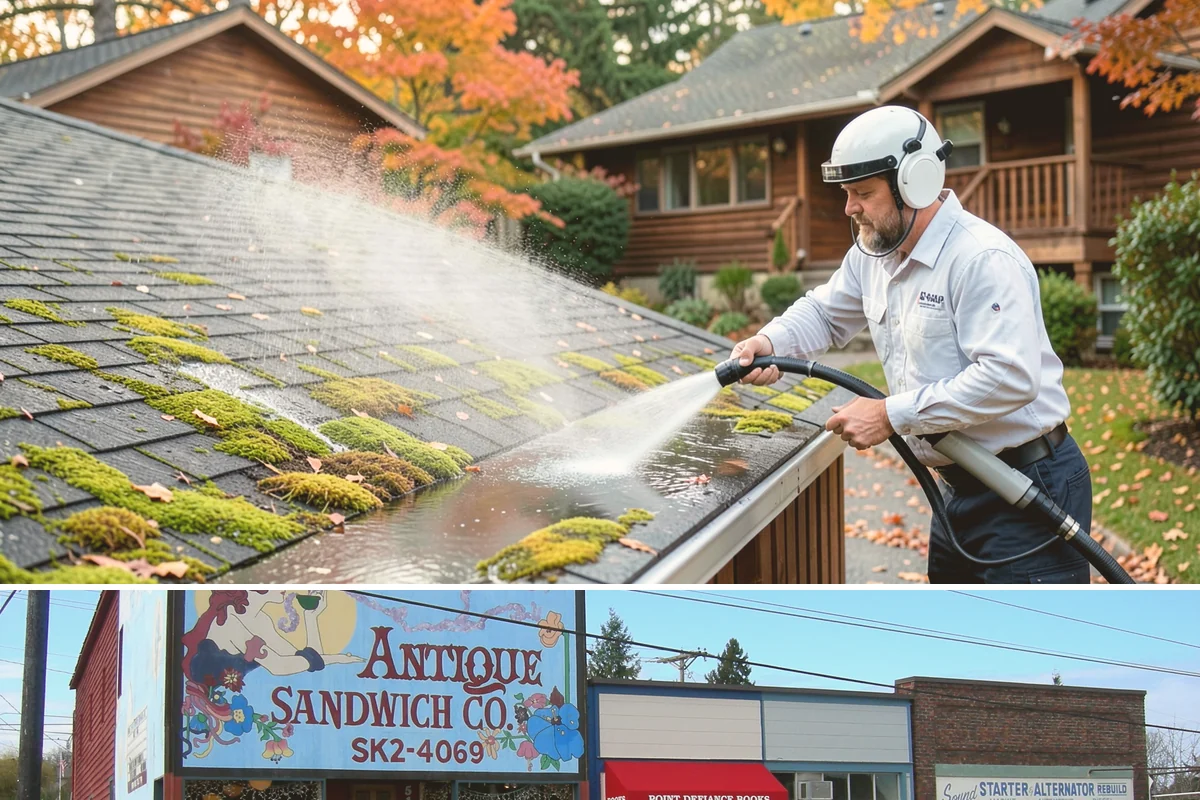Paver Driveway Cleaning in Ruston, Pierce County, WA - Dry summer weather is ideal so fresh joint sand can set without being washed out by rain.