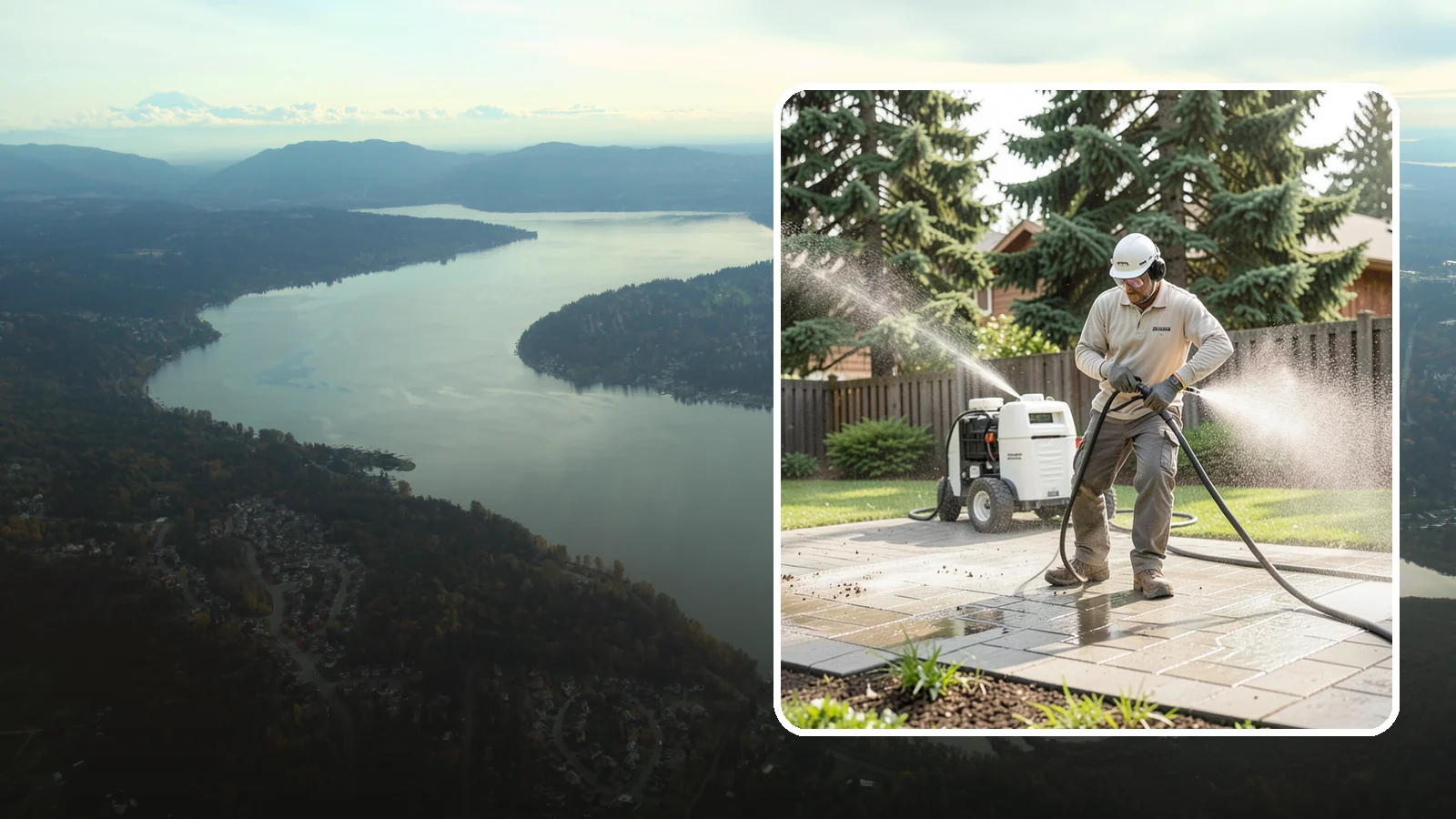 Paver Driveway Cleaning in Sammamish, King County, WA - Detailed paver driveway cleaning that clears weeds, moss, and grime from between and across every unit.