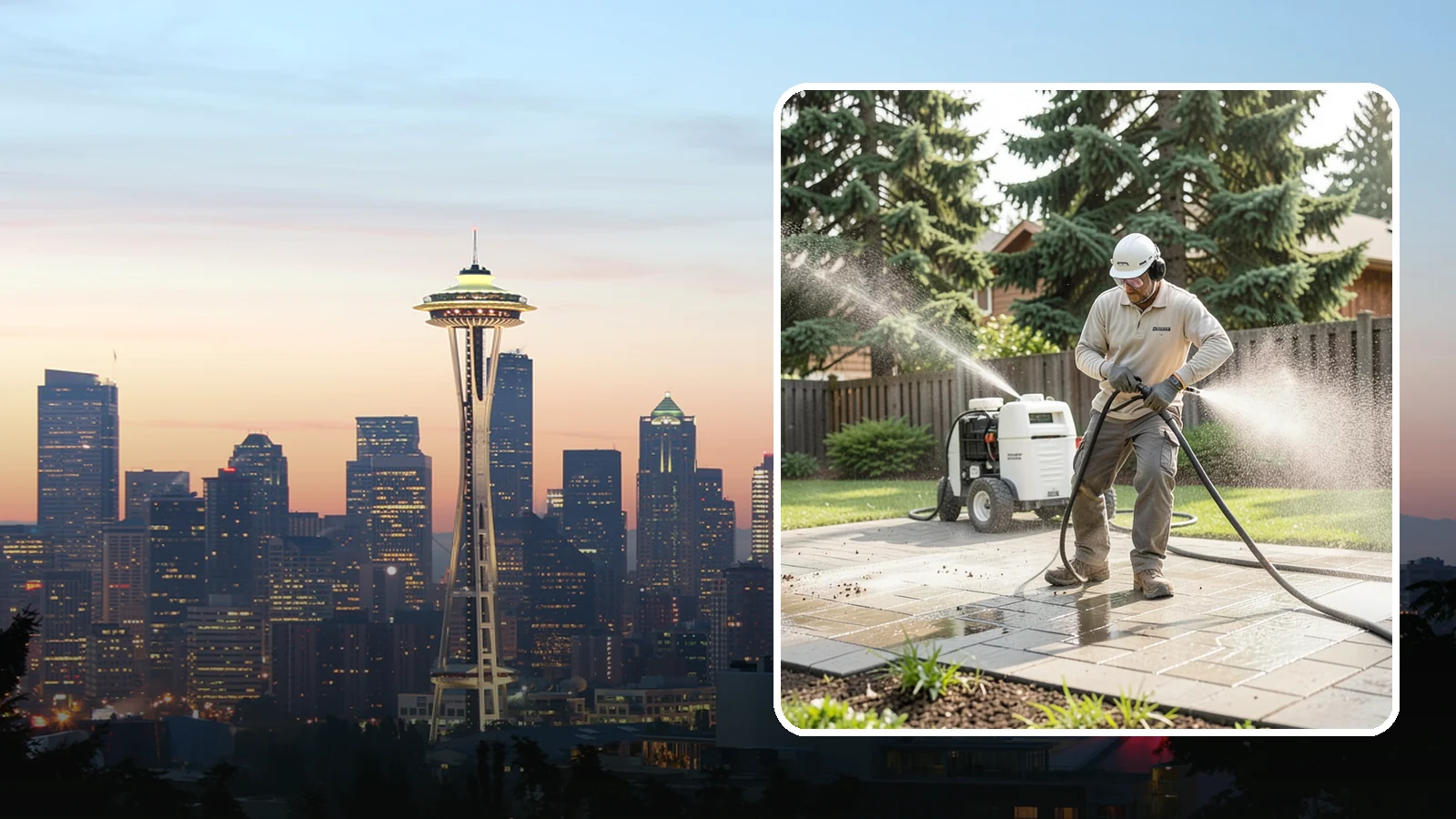 Paver Driveway Cleaning in Seattle, King County, WA - Detailed paver driveway cleaning that clears weeds, moss, and grime from between and across every unit.