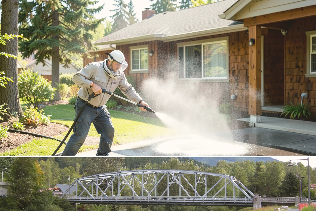 Paver Driveway Cleaning in Skykomish, King County, WA - Dry summer weather is ideal so fresh joint sand can set without being washed out by rain.