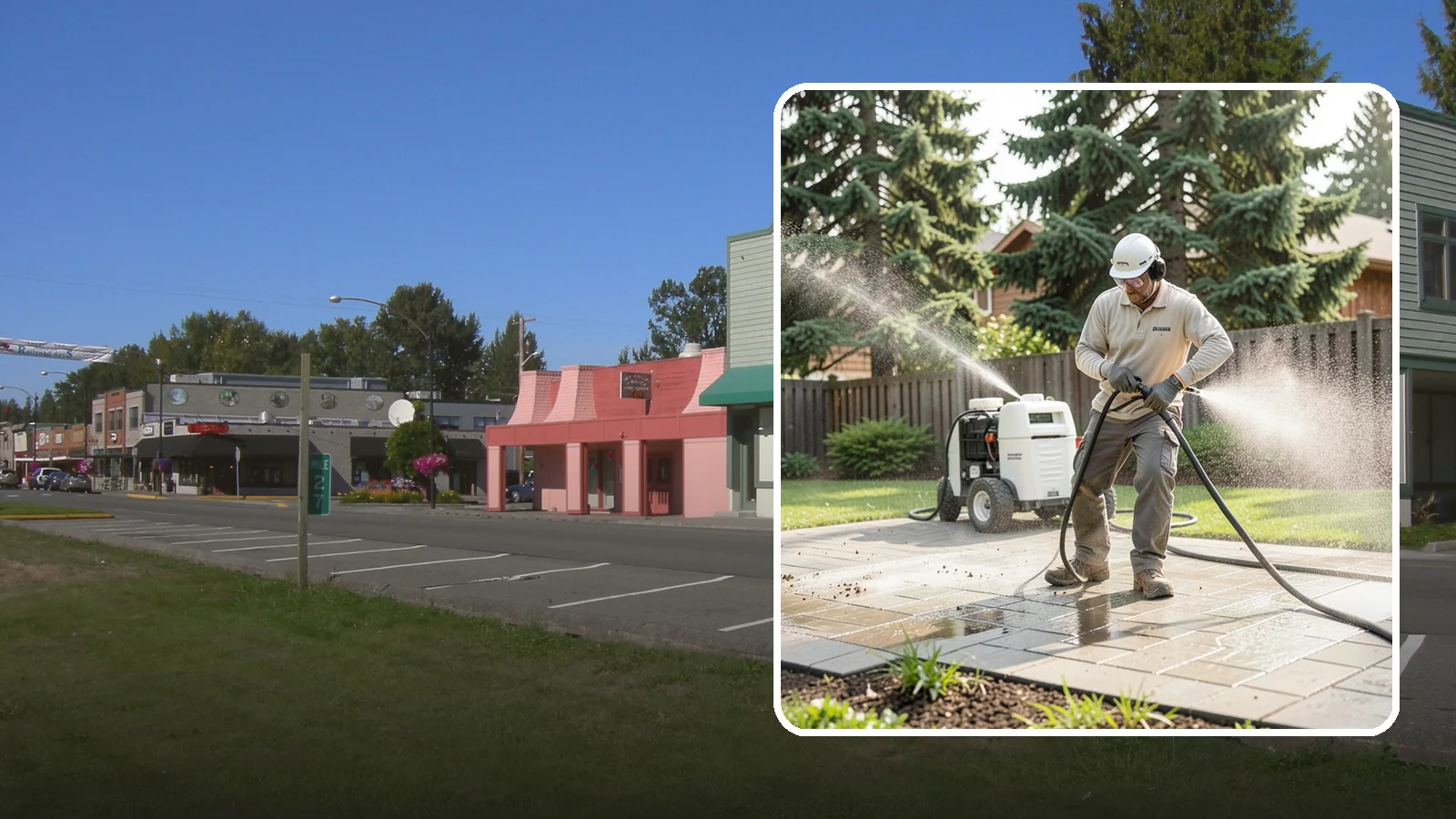 Paver Driveway Cleaning in Snoqualmie, King County, WA - Detailed paver driveway cleaning that clears weeds, moss, and grime from between and across every unit.