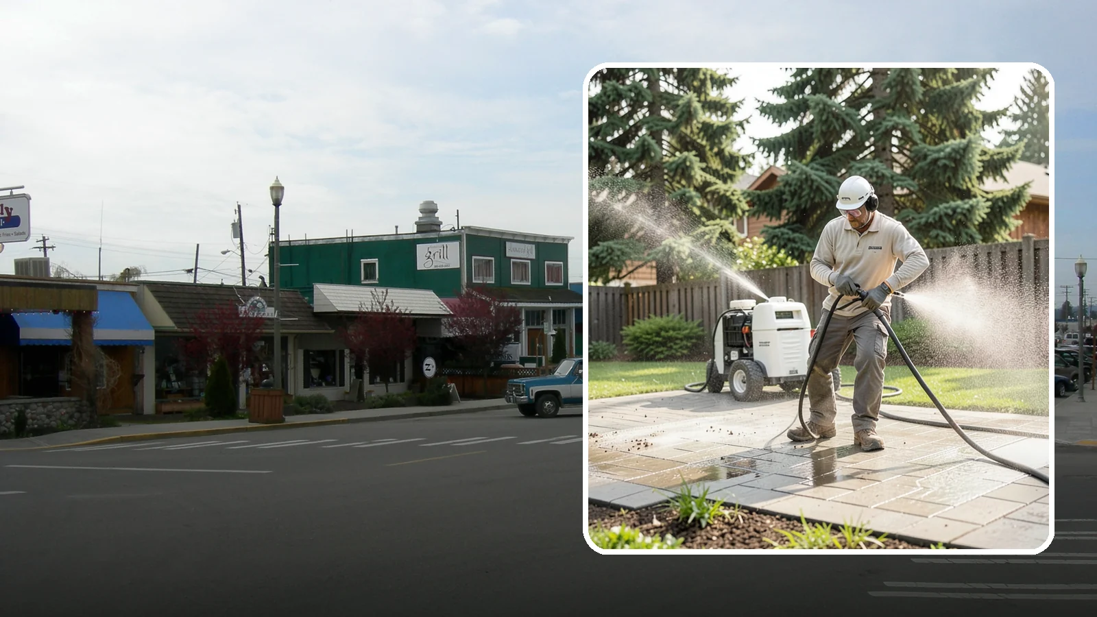 Paver Driveway Cleaning in Stanwood, Snohomish County, WA - Detailed paver driveway cleaning that clears weeds, moss, and grime from between and across every unit.