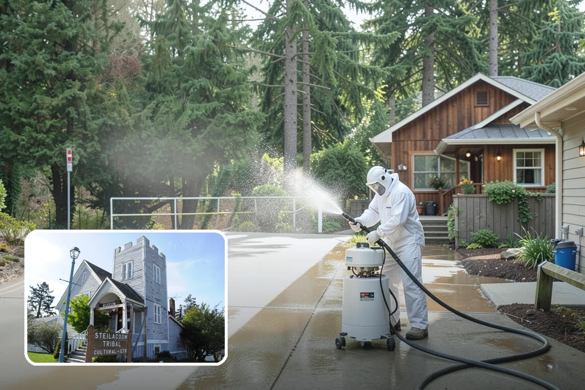 Paver Driveway Cleaning in Steilacoom, Pierce County, WA - Clears weeds and moss from paver joints