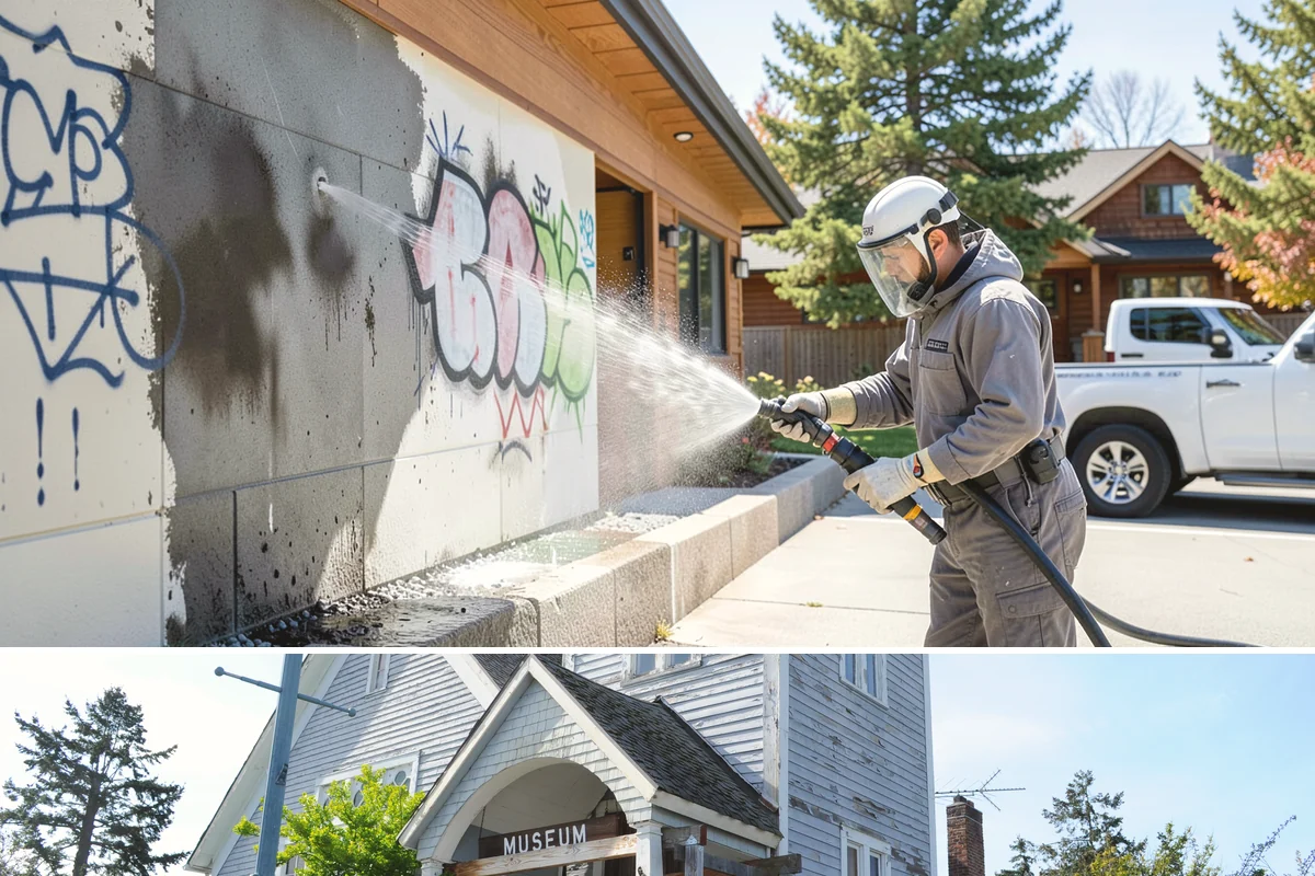 Paver Driveway Cleaning in Steilacoom, Pierce County, WA - Dry summer weather is ideal so fresh joint sand can set without being washed out by rain.