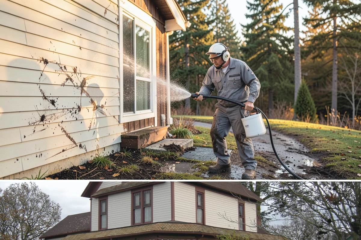 Paver Driveway Cleaning in Sumner, Pierce County, WA - Dry summer weather is ideal so fresh joint sand can set without being washed out by rain.