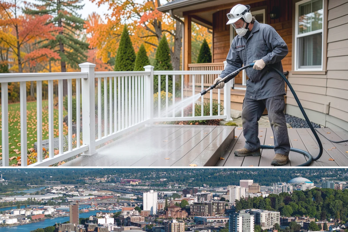 Paver Driveway Cleaning in Tacoma, Pierce County, WA - Dry summer weather is ideal so fresh joint sand can set without being washed out by rain.