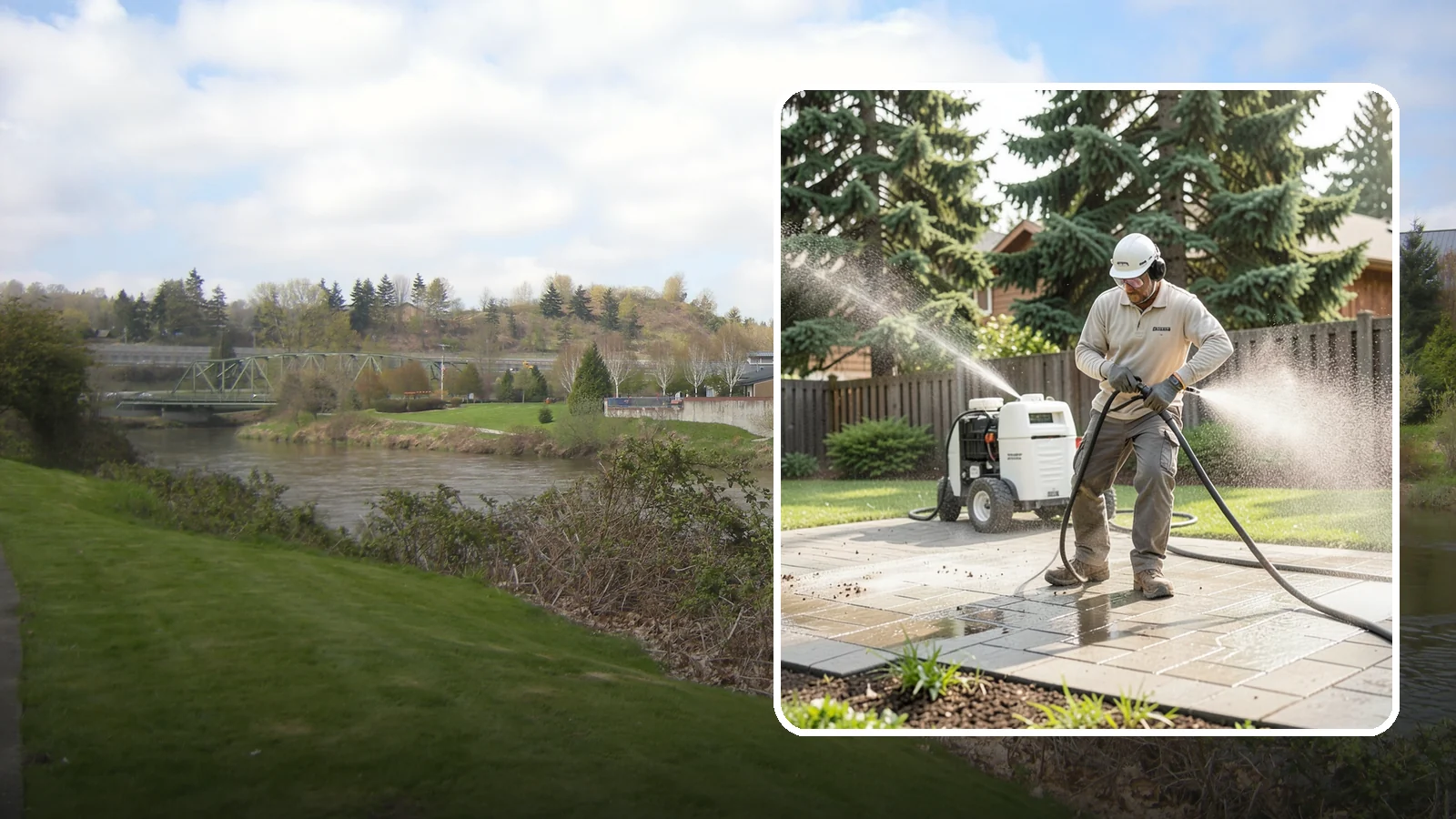Paver Driveway Cleaning in Tukwila, King County, WA - Detailed paver driveway cleaning that clears weeds, moss, and grime from between and across every unit.