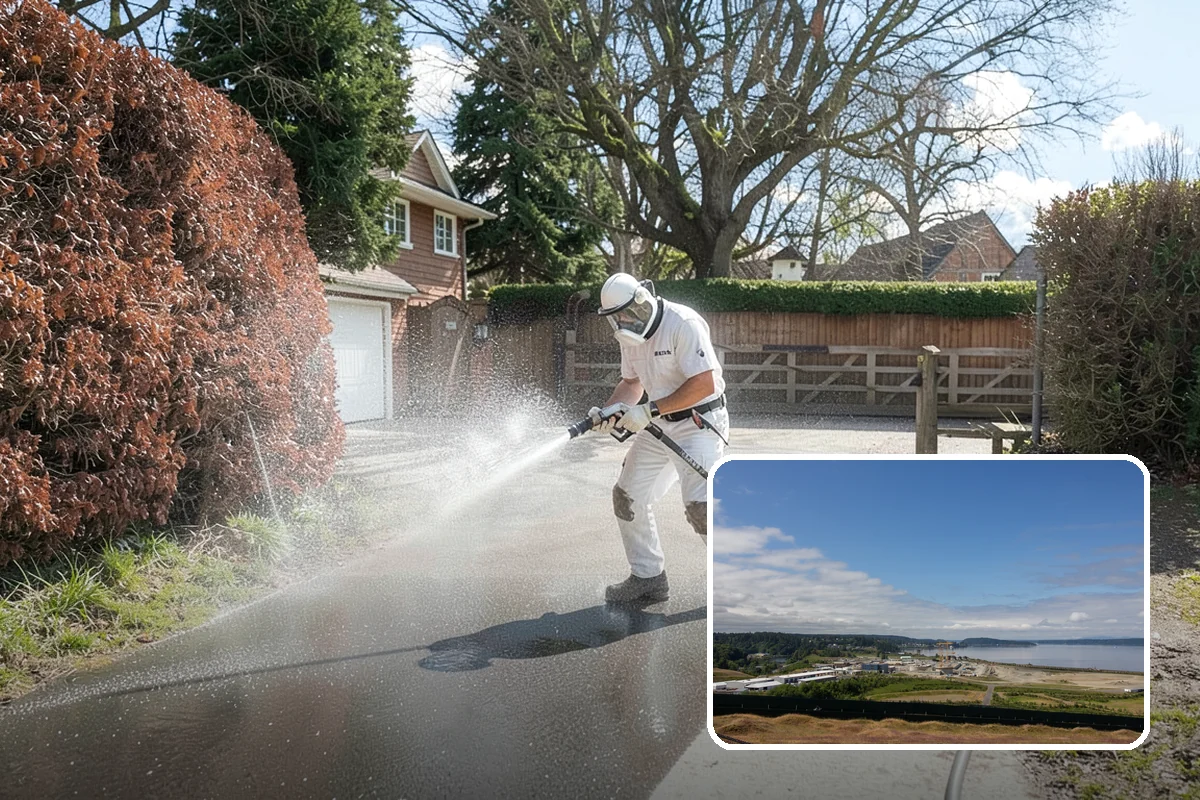 Paver Driveway Cleaning in University Place, Pierce County, WA - Clears weeds and moss from paver joints