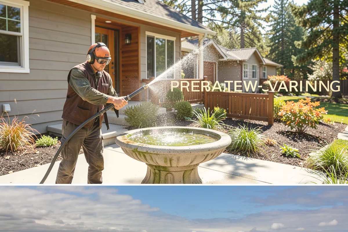 Paver Driveway Cleaning in University Place, Pierce County, WA - Dry summer weather is ideal so fresh joint sand can set without being washed out by rain.