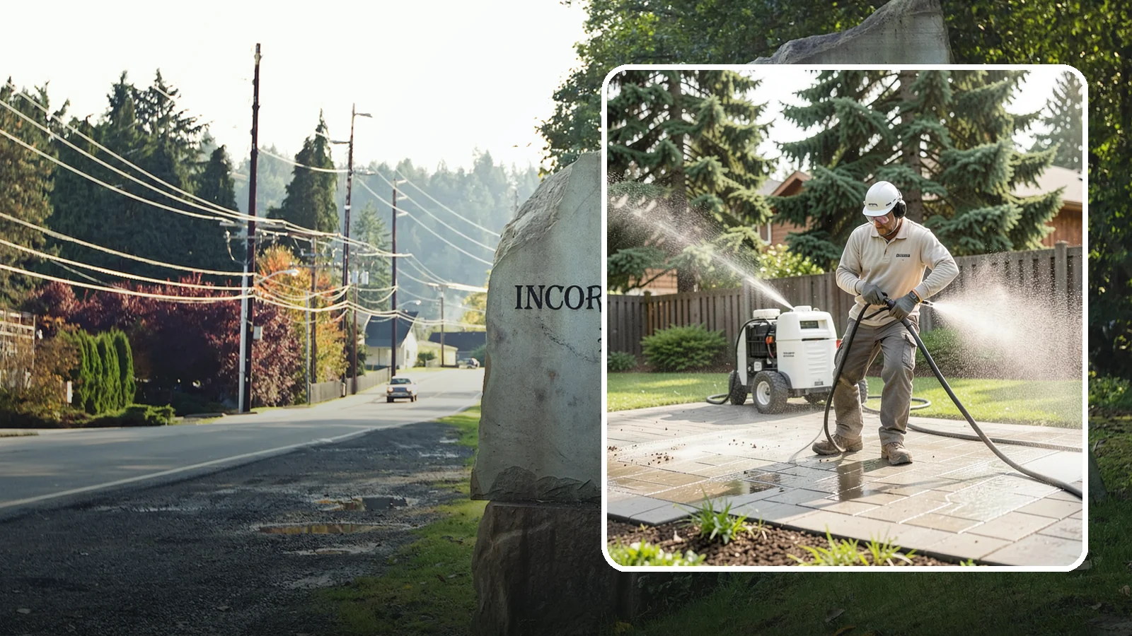 Paver Driveway Cleaning in Wilkeson, Pierce County, WA - Detailed paver driveway cleaning that clears weeds, moss, and grime from between and across every unit.