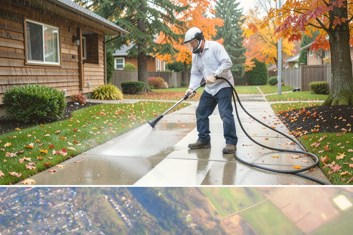 Paver Patio Cleaning in Algona, King County, WA - Paver patios are best cleaned in late summer so new joint sand cures before the rains.