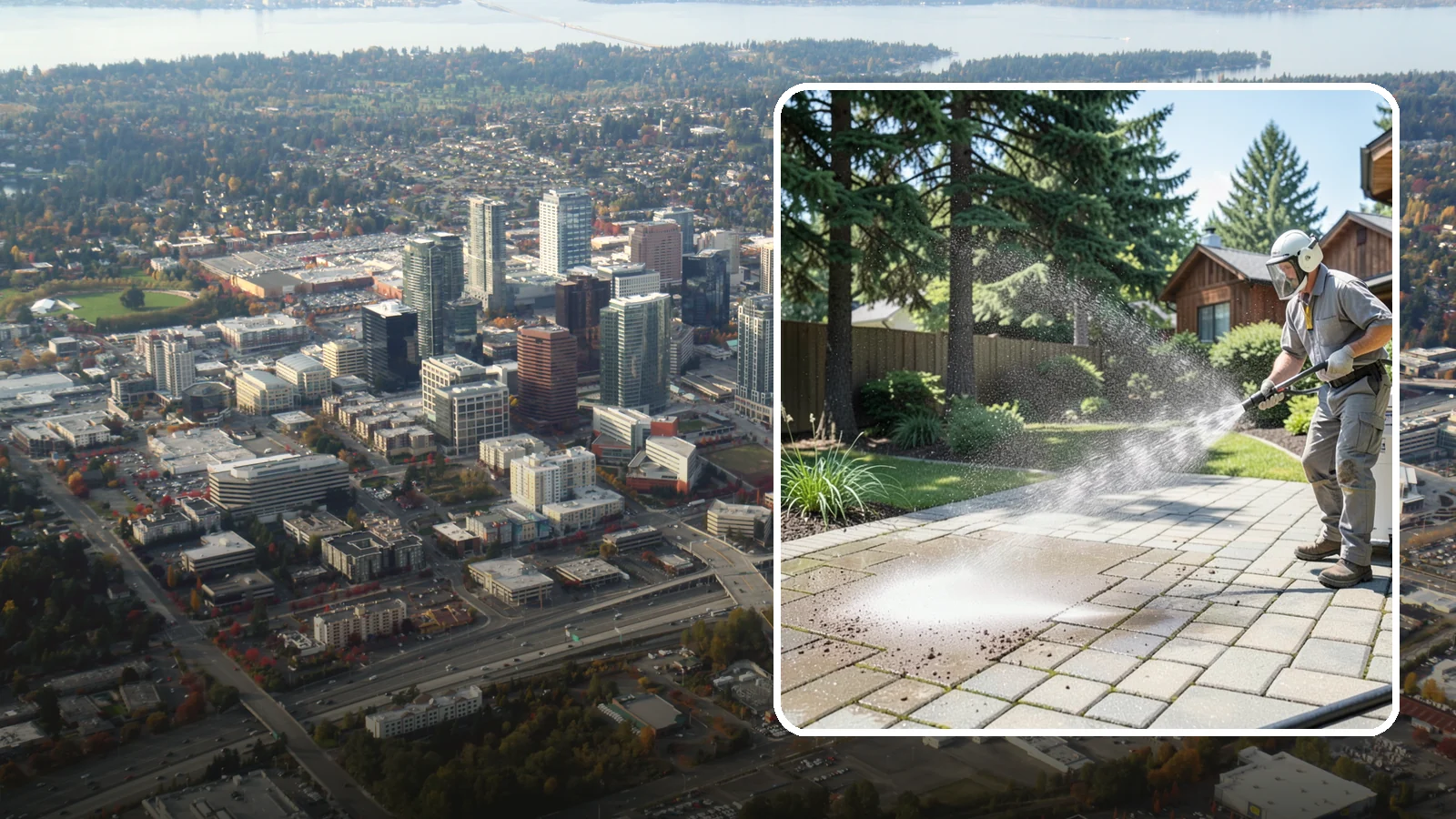 Paver Patio Cleaning in Bellevue, King County, WA - Renew paver patios by clearing joint moss and restoring even color across the field.