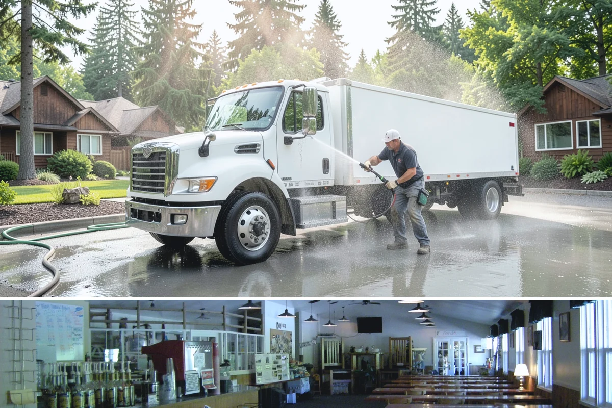 Paver Patio Cleaning in Black Diamond, King County, WA - Paver patios are best cleaned in late summer so new joint sand cures before the rains.