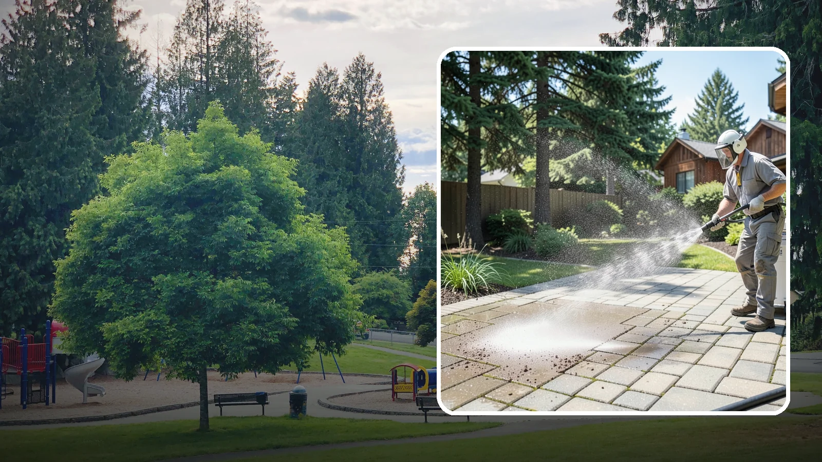 Paver Patio Cleaning in Bonney Lake, Pierce County, WA - Renew paver patios by clearing joint moss and restoring even color across the field.