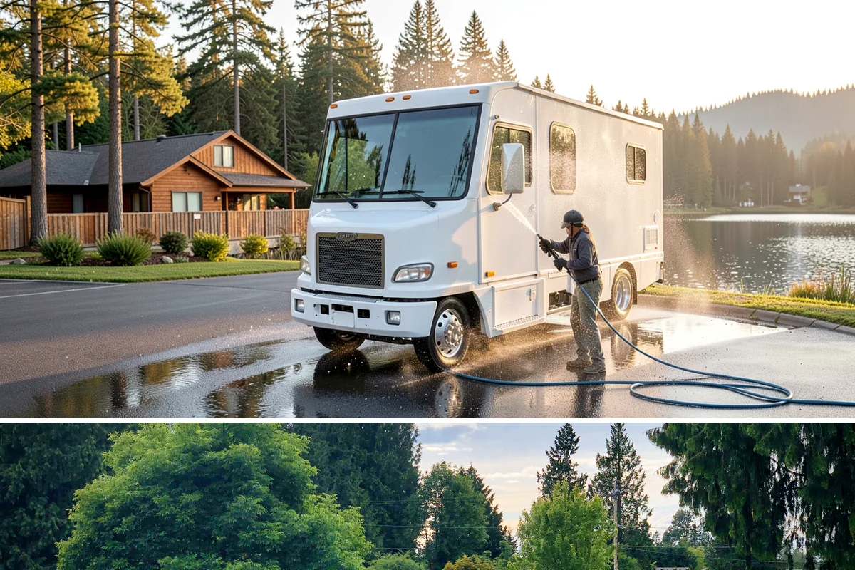 Paver Patio Cleaning in Bonney Lake, Pierce County, WA - Paver patios are best cleaned in late summer so new joint sand cures before the rains.