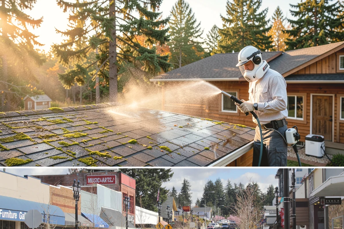 Paver Patio Cleaning in Bothell, King County, WA - Paver patios are best cleaned in late summer so new joint sand cures before the rains.