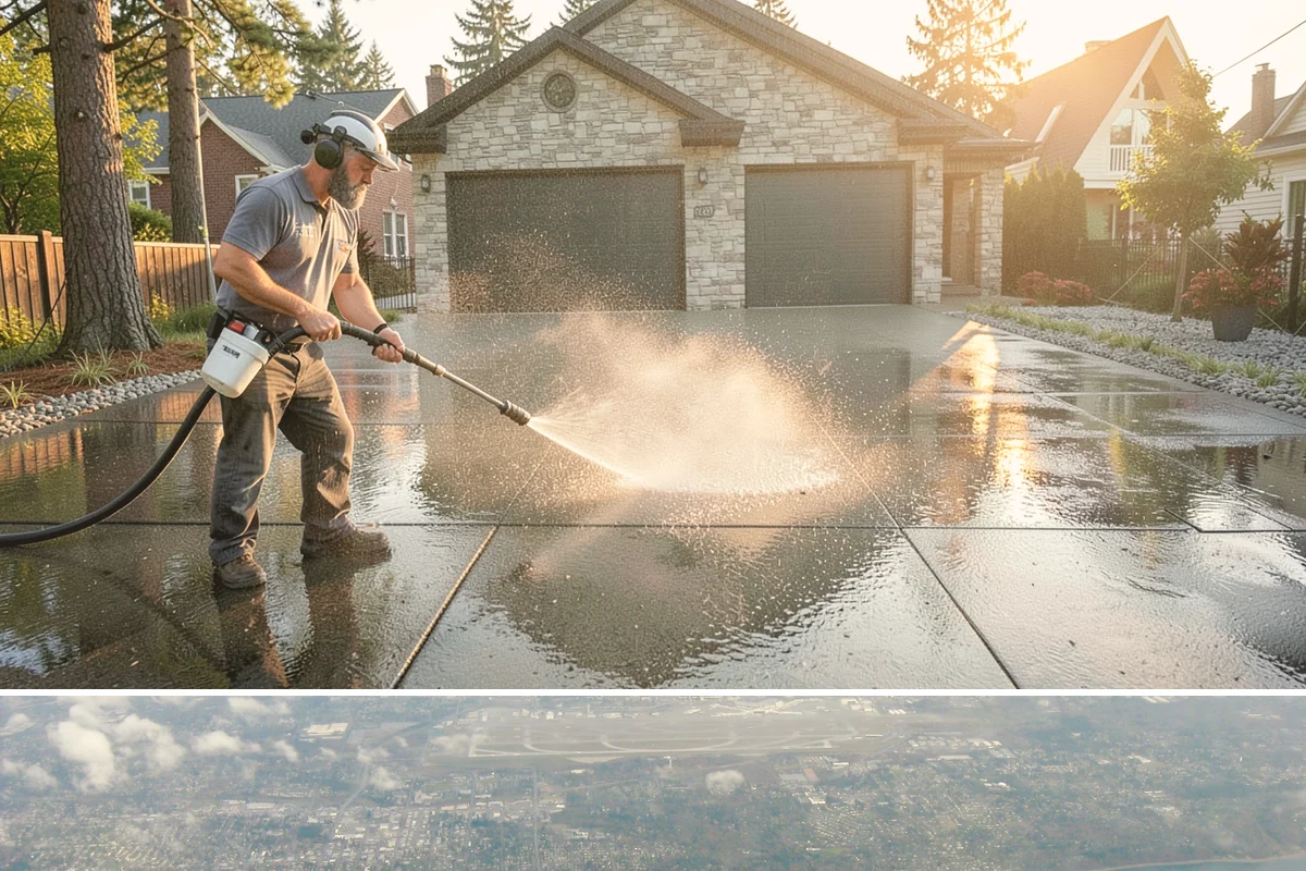 Paver Patio Cleaning in Burien, King County, WA - Paver patios are best cleaned in late summer so new joint sand cures before the rains.