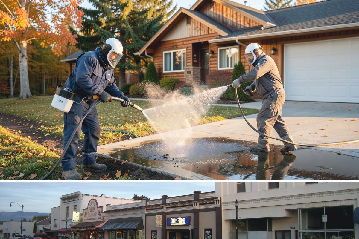 Paver Patio Cleaning in Burlington, Skagit County, WA - Paver patios are best cleaned in late summer so new joint sand cures before the rains.