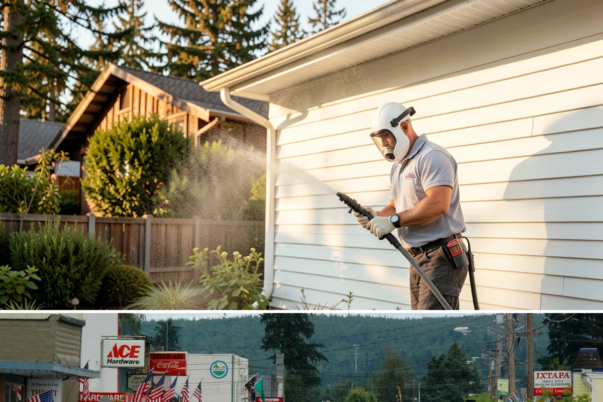 Paver Patio Cleaning in Carnation, King County, WA - Paver patios are best cleaned in late summer so new joint sand cures before the rains.