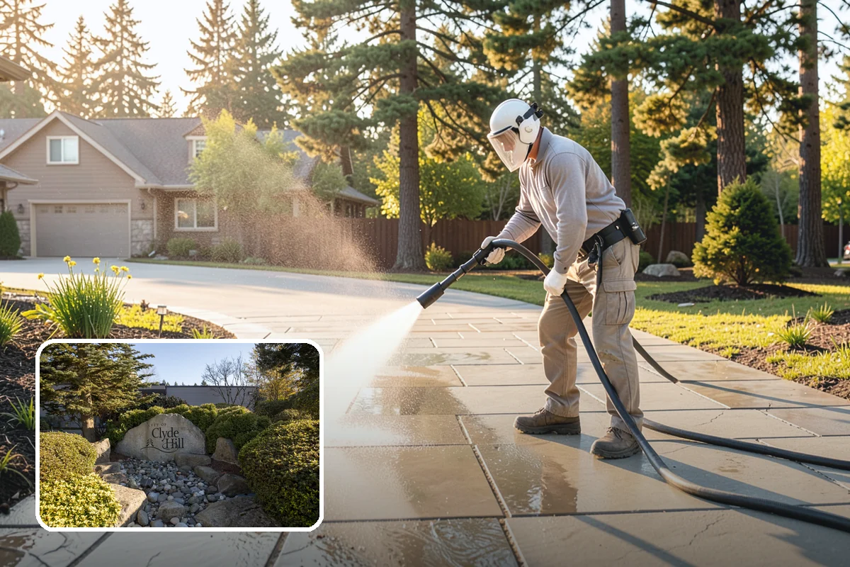 Paver Patio Cleaning in Clyde Hill, King County, WA - Removes moss and weeds from every joint