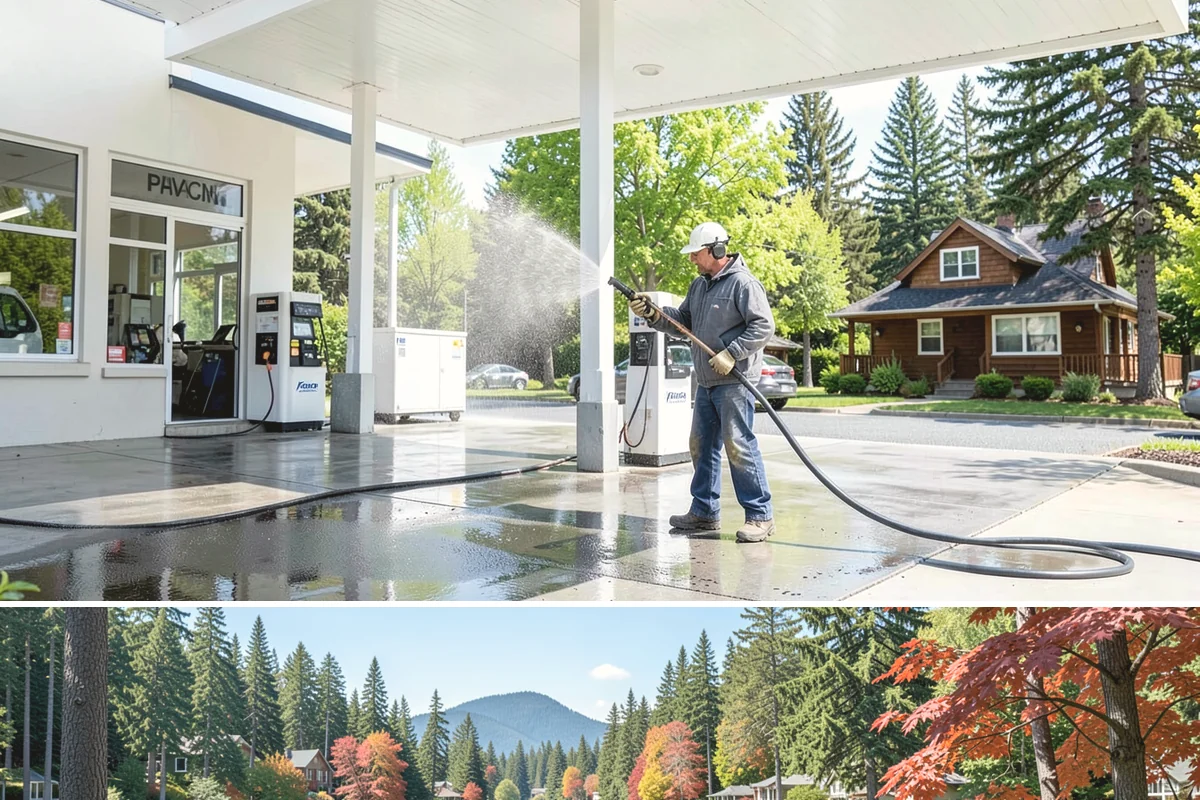 Paver Patio Cleaning in Covington, King County, WA - Paver patios are best cleaned in late summer so new joint sand cures before the rains.