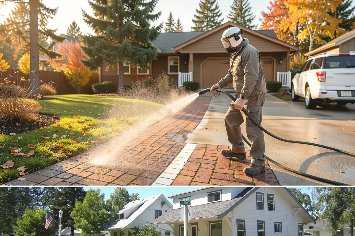 Paver Patio Cleaning in DuPont, Pierce County, WA - Paver patios are best cleaned in late summer so new joint sand cures before the rains.