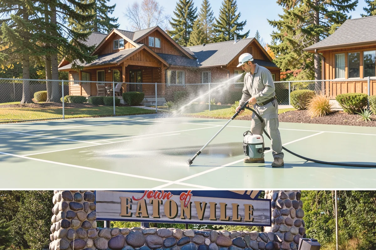 Paver Patio Cleaning in Eatonville, Pierce County, WA - Paver patios are best cleaned in late summer so new joint sand cures before the rains.