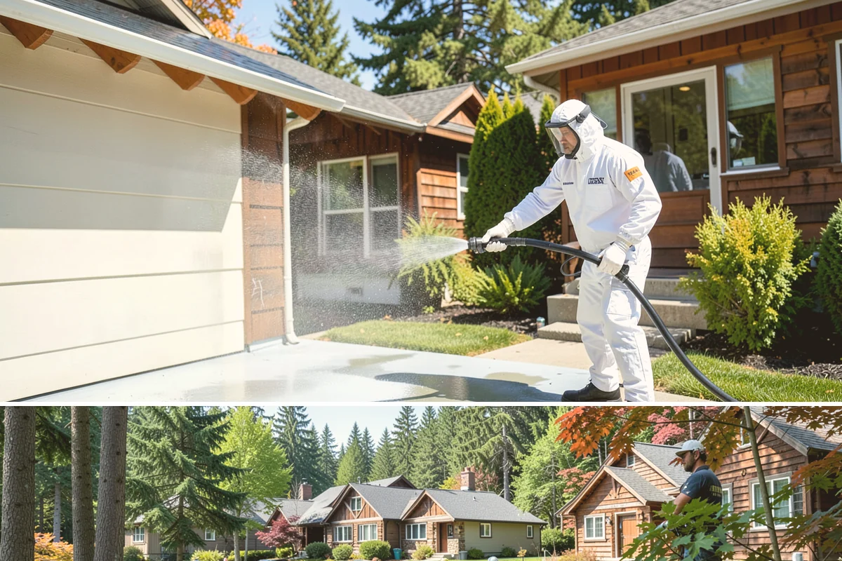 Paver Patio Cleaning in Edgewood, Pierce County, WA - Paver patios are best cleaned in late summer so new joint sand cures before the rains.
