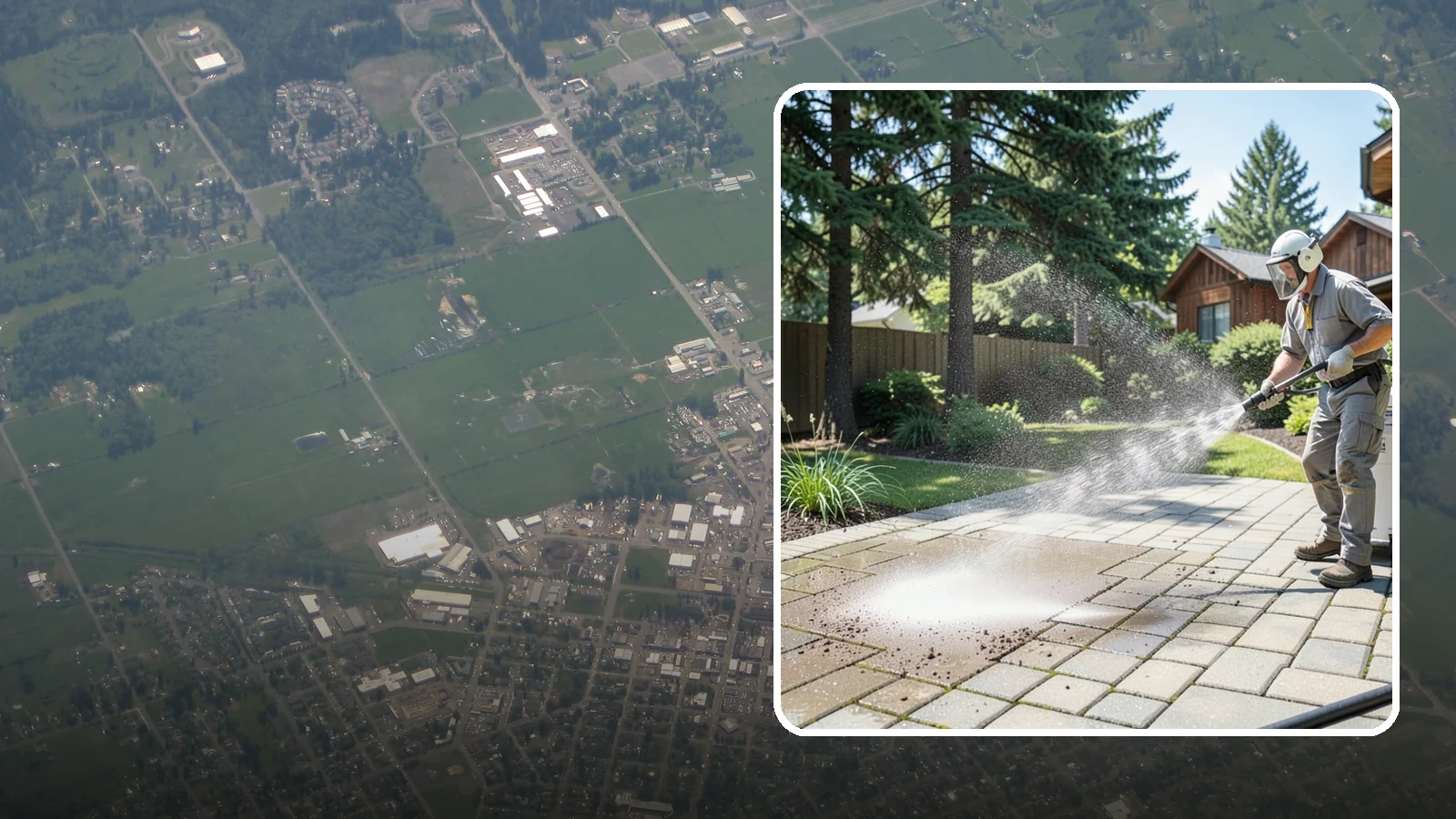 Paver Patio Cleaning in Enumclaw, King County, WA - Renew paver patios by clearing joint moss and restoring even color across the field.