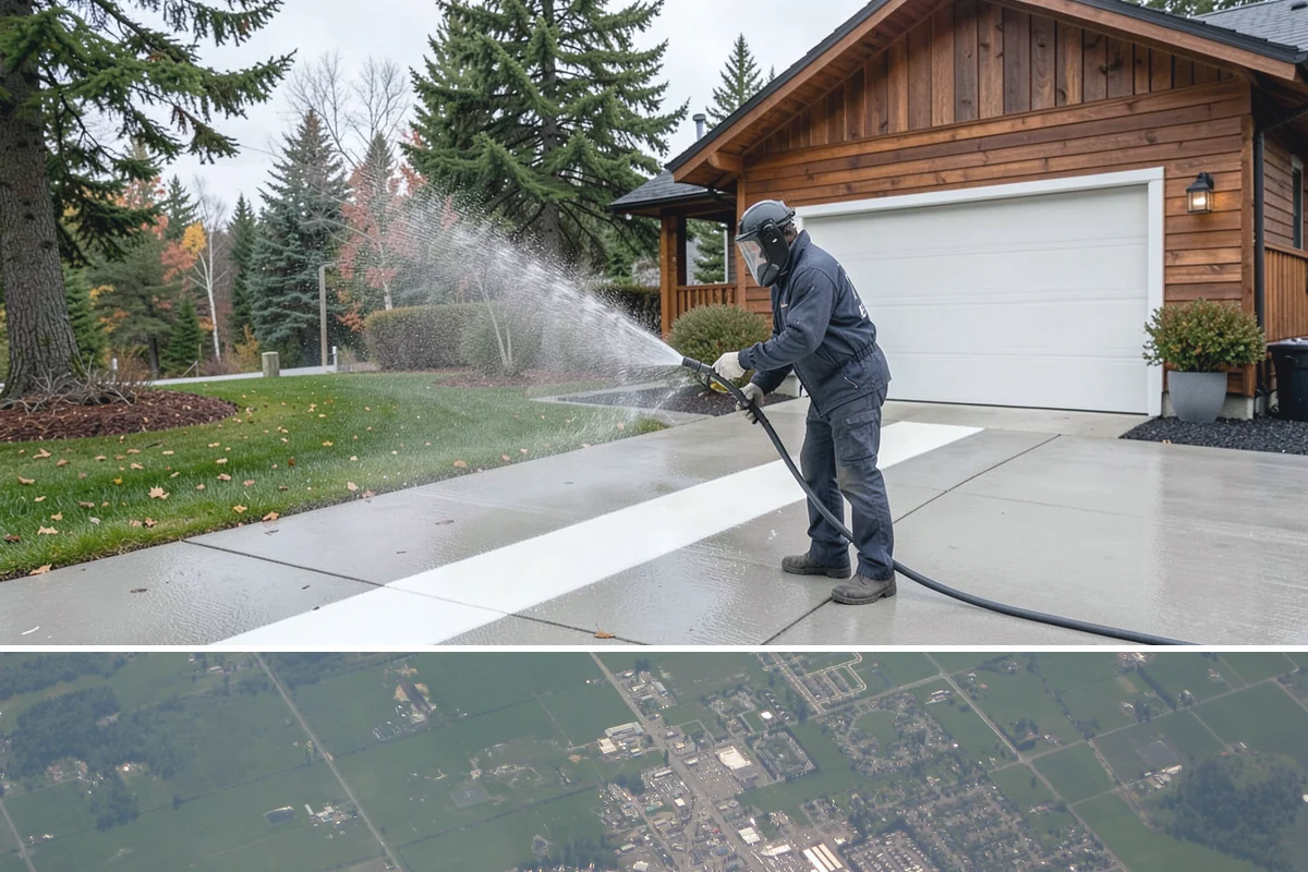 Paver Patio Cleaning in Enumclaw, King County, WA - Paver patios are best cleaned in late summer so new joint sand cures before the rains.
