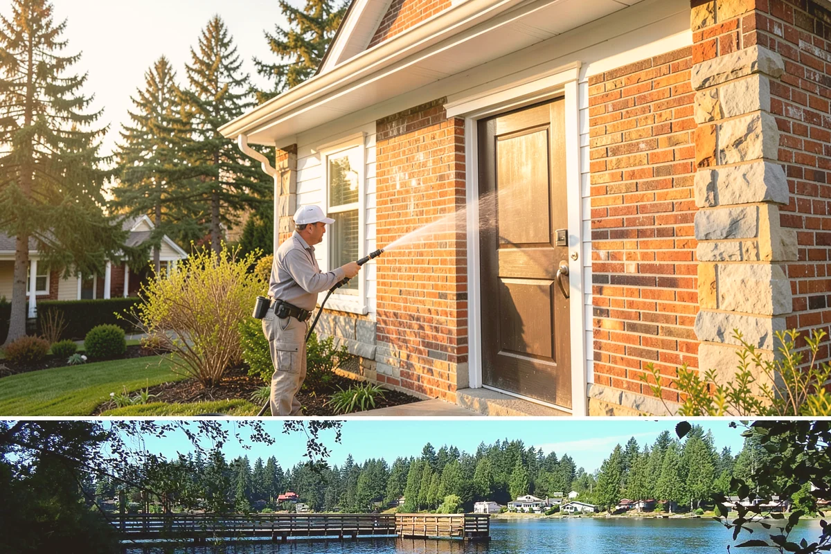 Paver Patio Cleaning in Federal Way, King County, WA - Paver patios are best cleaned in late summer so new joint sand cures before the rains.