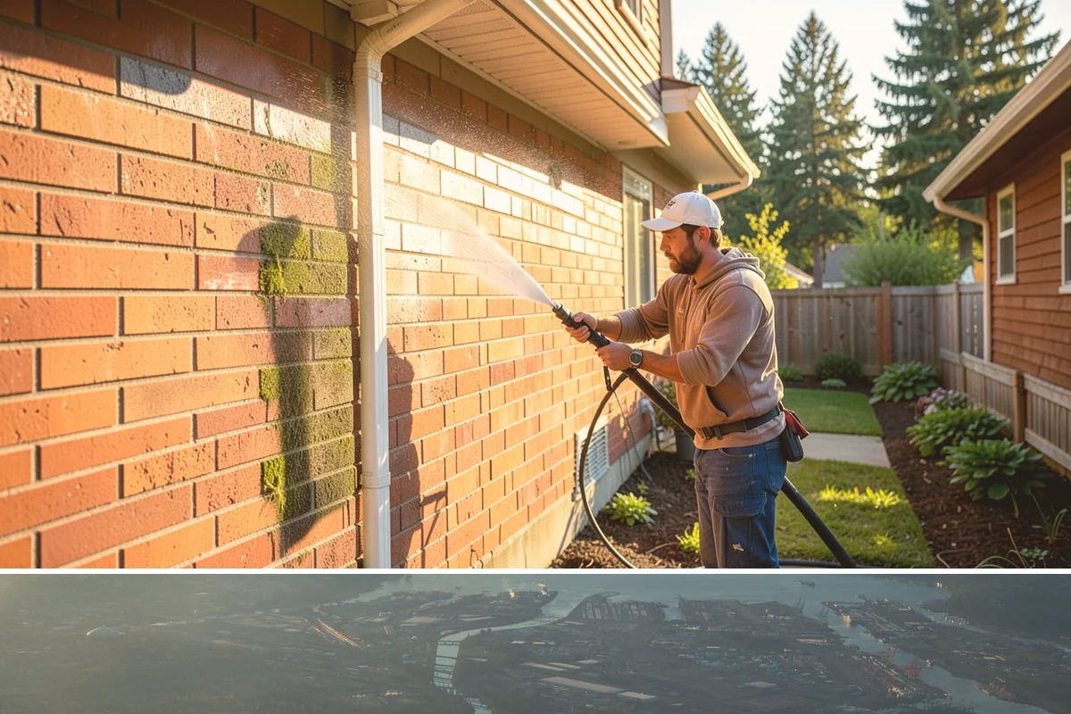 Paver Patio Cleaning in Fife, Pierce County, WA - Paver patios are best cleaned in late summer so new joint sand cures before the rains.