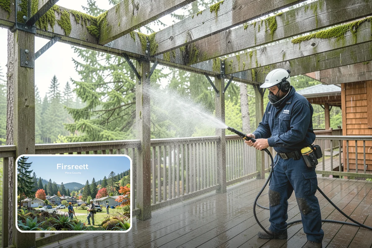 Paver Patio Cleaning in Fircrest, Pierce County, WA - Removes moss and weeds from every joint