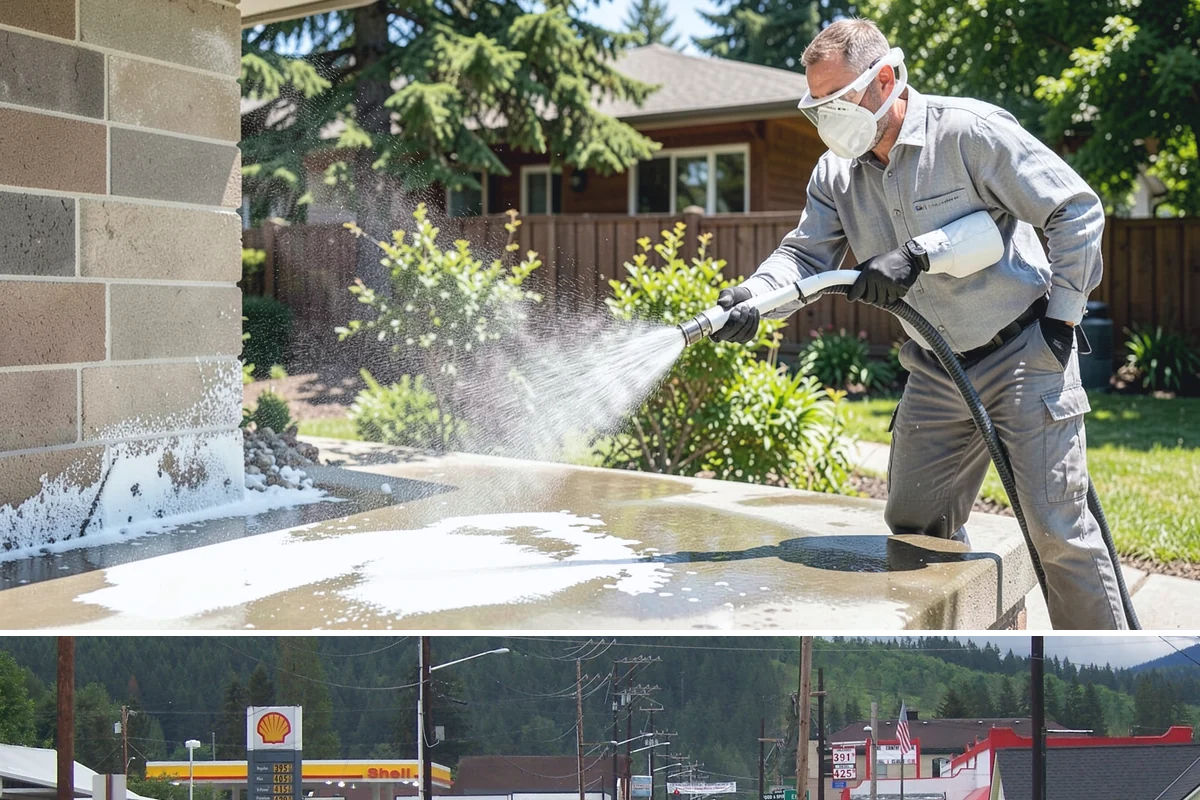 Paver Patio Cleaning in Granite Falls, Snohomish County, WA - Paver patios are best cleaned in late summer so new joint sand cures before the rains.