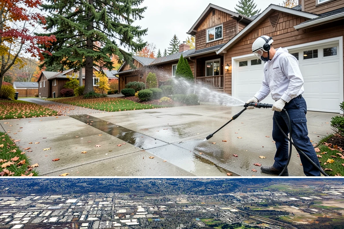 Paver Patio Cleaning in Kent, King County, WA - Paver patios are best cleaned in late summer so new joint sand cures before the rains.