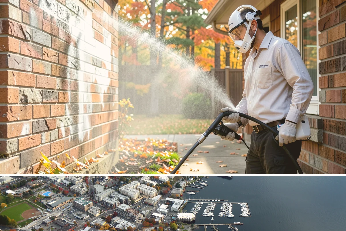 Paver Patio Cleaning in Kirkland, King County, WA - Paver patios are best cleaned in late summer so new joint sand cures before the rains.
