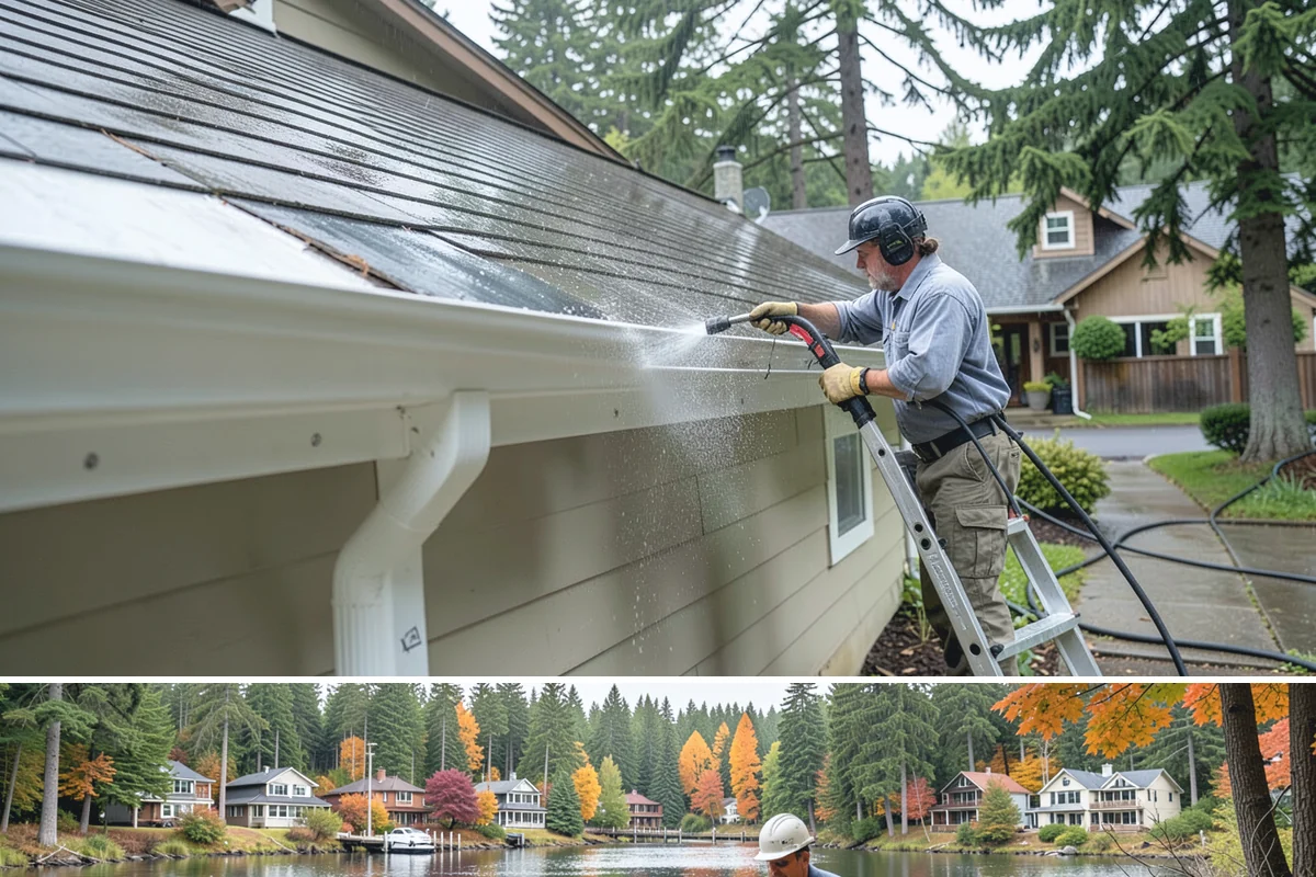 Paver Patio Cleaning in La Conner, Skagit County, WA - Paver patios are best cleaned in late summer so new joint sand cures before the rains.