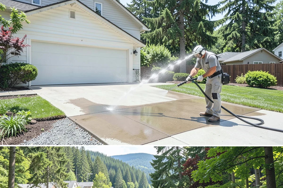 Paver Patio Cleaning in Lake Forest Park, King County, WA - Paver patios are best cleaned in late summer so new joint sand cures before the rains.