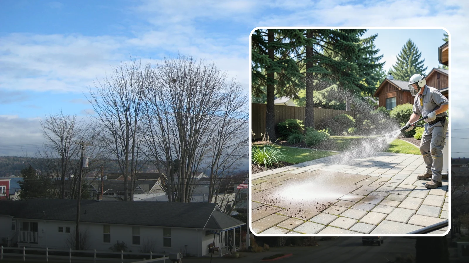 Paver Patio Cleaning in Langley, Island County, WA - Renew paver patios by clearing joint moss and restoring even color across the field.