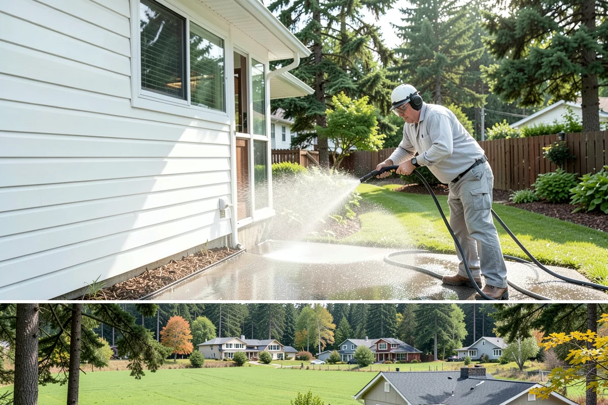 Paver Patio Cleaning in Lyman, Skagit County, WA - Paver patios are best cleaned in late summer so new joint sand cures before the rains.
